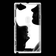 Coque Sony Xperia L Couple en noir et blanc 10