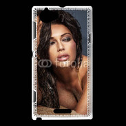 Coque Sony Xperia L Portait de brune charmante 5