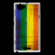Coque Sony Xperia L Drapeau gay vintage