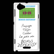Coque Sony Xperia L Plaquage Bonus offensif-défensif Blanc