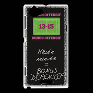 Coque Sony Xperia L Mêlée relevée Bonus offensif-défensif Noir
