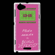 Coque Sony Xperia L Mêlée relevée Bonus offensif-défensif Rose