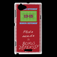 Coque Sony Xperia L Mêlée relevée Bonus offensif-défensif Rouge