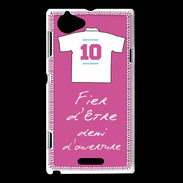 Coque Sony Xperia L Demi d'ouverture Bonus offensif-défensif Rose