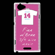 Coque Sony Xperia L 3/4 aile droit Bonus offensif-défensif Rose