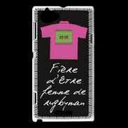 Coque Sony Xperia L Femme de rugbyman Bonus offensif-défensif Noir