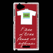 Coque Sony Xperia L Femme de rugbyman Bonus offensif-défensif Rouge