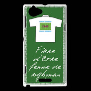 Coque Sony Xperia L Femme de rugbyman Bonus offensif-défensif Vert