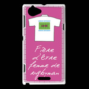 Coque Sony Xperia L Femme de rugbyman Bonus offensif-défensif Rose