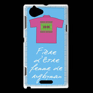 Coque Sony Xperia L Femme de rugbyman Bonus offensif-défensif Bleu