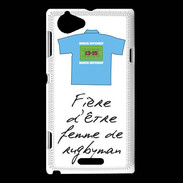 Coque Sony Xperia L Femme de rugbyman Bonus offensif-défensif Blanc 2