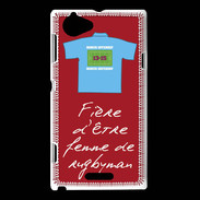 Coque Sony Xperia L Femme de rugbyman Bonus offensif-défensif Rouge 2