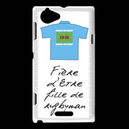 Coque Sony Xperia L Fille de rugbyman Bonus offensif-défensif Blanc 2