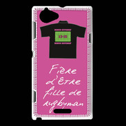 Coque Sony Xperia L Fille de rugbyman Bonus offensif-défensif Rose 2