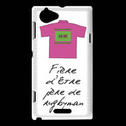 Coque Sony Xperia L Père de rugbyman Bonus offensif-défensif Blanc