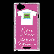 Coque Sony Xperia L Père de rugbyman Bonus offensif-défensif Rose