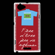 Coque Sony Xperia L Père de rugbyman Bonus offensif-défensif Rouge 2