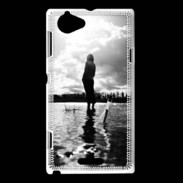 Coque Sony Xperia L Personnage en noir et blanc PR