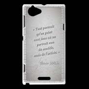 Coque Sony Xperia L Portrait Ame Gris Citation Oscar Wilde