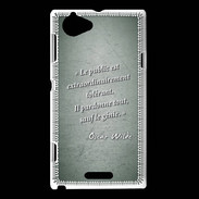 Coque Sony Xperia L Public génie Vert Citation Oscar Wilde
