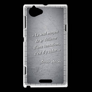 Coque Sony Xperia L Tentation Noir Citation Oscar Wilde
