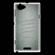 Coque Sony Xperia L Tentation vert Citation Oscar Wilde