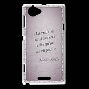 Coque Sony Xperia L Vrai vie Rose Citation Oscar Wilde