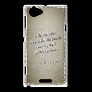 Coque Sony Xperia L Démocratie Sepia Citation Oscar Wilde