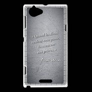 Coque Sony Xperia L Dieux prières Noir Citation Oscar Wilde