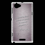 Coque Sony Xperia L Dieux prières Violet Citation Oscar Wilde