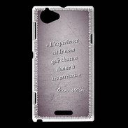 Coque Sony Xperia L Expérience Violet Citation Oscar Wilde