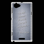 Coque Sony Xperia L Charme passé Bleu Citation Oscar Wilde