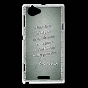 Coque Sony Xperia L Chose vraie Vert Citation Oscar Wilde