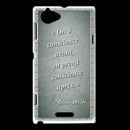 Coque Sony Xperia L Conscience Vert Citation Oscar Wilde