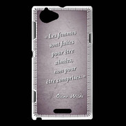Coque Sony Xperia L Femmes comprises Violet Citation Oscar Wilde