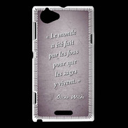 Coque Sony Xperia L Fous sages Violet Citation Oscar Wilde