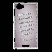 Coque Sony Xperia L Horrible ennui Rose Citation Oscar Wilde
