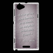 Coque Sony Xperia L Horrible ennui Violet Citation Oscar Wilde