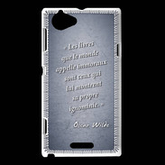 Coque Sony Xperia L Les livres Bleu Citation Oscar Wilde