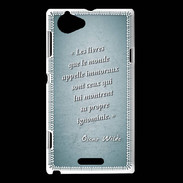Coque Sony Xperia L Les livres Turquoise Citation Oscar Wilde