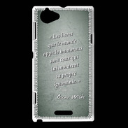 Coque Sony Xperia L Les livres Vert Citation Oscar Wilde