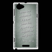 Coque Sony Xperia L Maison coeur Vert Citation Oscar Wilde