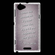 Coque Sony Xperia L Maison coeur Violet Citation Oscar Wilde