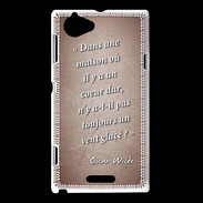 Coque Sony Xperia L Maison coeur Rouge Citation Oscar Wilde
