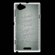 Coque Sony Xperia L Résister Vert Citation Oscar Wilde