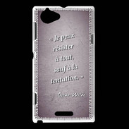 Coque Sony Xperia L Résister Violet Citation Oscar Wilde