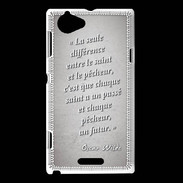 Coque Sony Xperia L Saint pêcheur Gris Citation Oscar Wilde