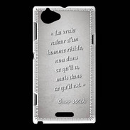 Coque Sony Xperia L Vrai valeur Gris Citation Oscar Wilde