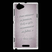 Coque Sony Xperia L Jeuness folie Rose Citation Oscar Wilde