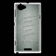 Coque Sony Xperia L La conversation Vert Citation Oscar Wilde